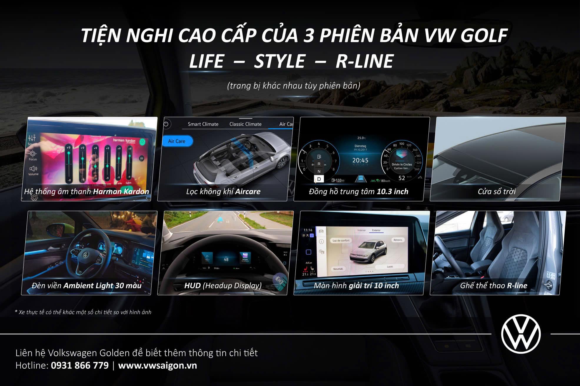 Volkswagen Golf 1.5 eTSI ( Life , Style , R-Line ) – Tặng Phim cách nhiệt Hi-Kool Siêu cấp và 2 lần bảo dưỡng